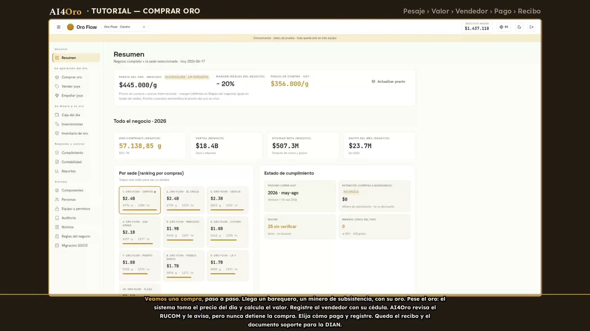 Tutorial: comprar oro